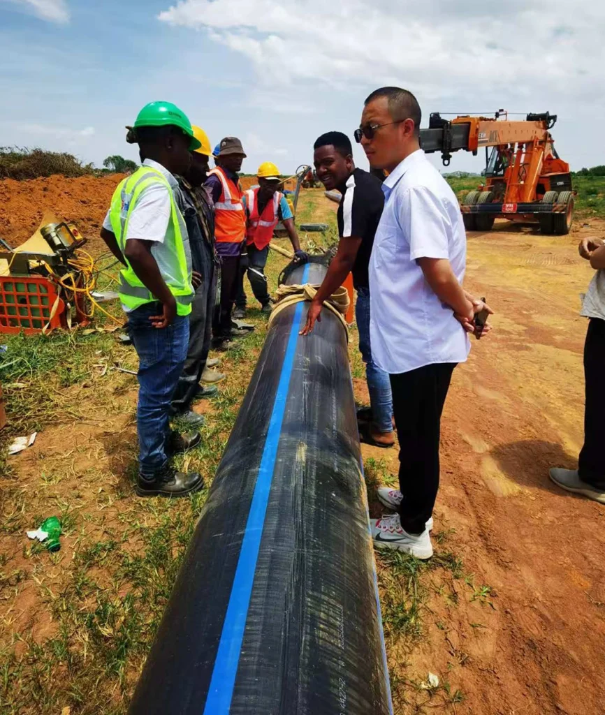 real hdpe pipe construction